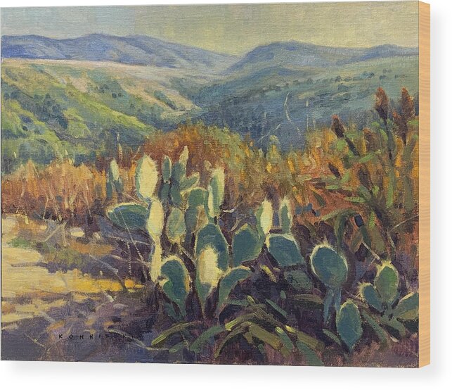 Crystal Cove State Park Wood Print featuring the painting Spring Trail by Konnie Kim