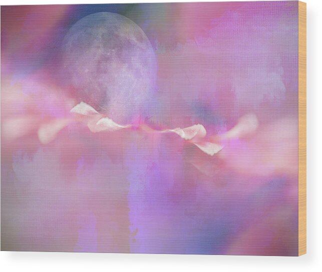 Photography Wood Print featuring the digital art Strawberry Moon by Terry Davis