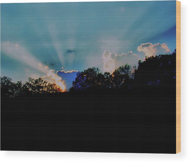 Sunset Wood Print featuring the photograph Streaming Sunset by Christopher Reed