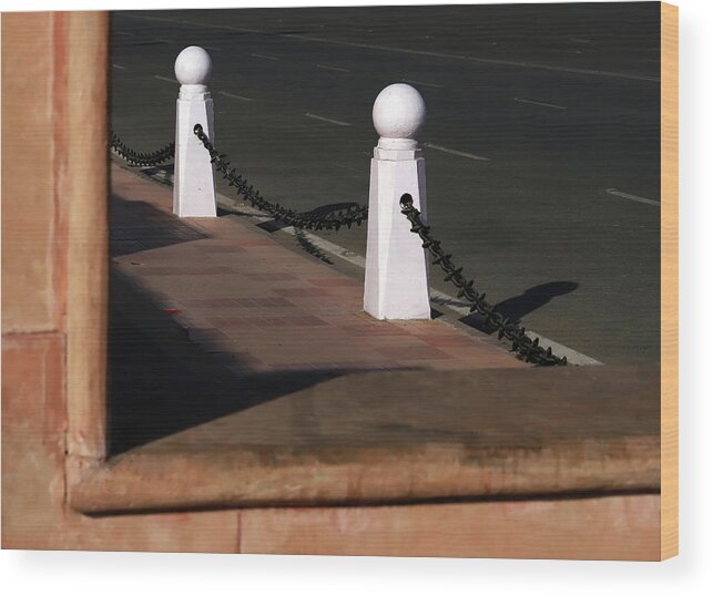 Street Fence Wood Print featuring the photograph Street Fence by Prakash Ghai
