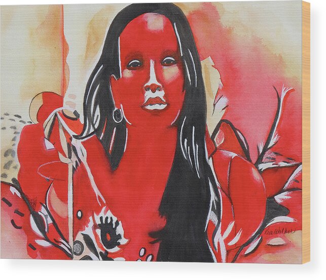 Red Wood Print featuring the painting Study in Red 2 Watercolor by Kimberly Walker