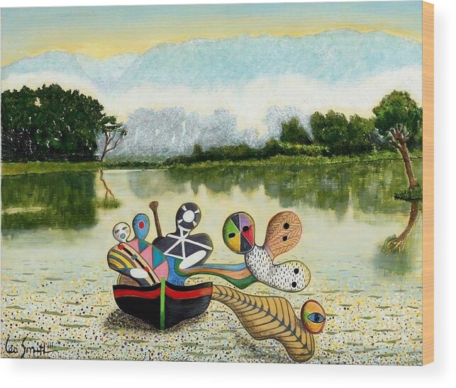 Water Wood Print featuring the painting Summer People by Leo Smith