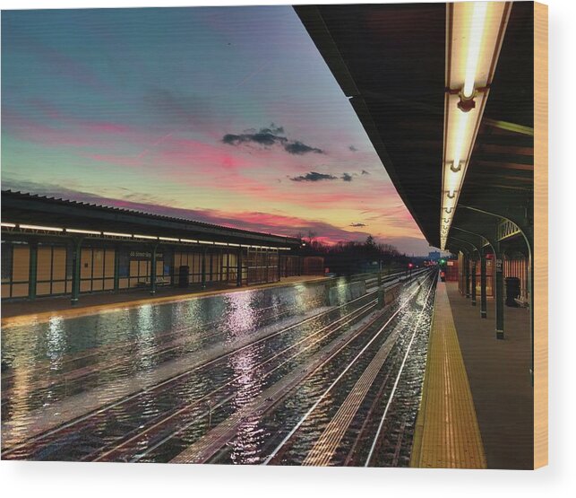 Queens Wood Print featuring the photograph Sunset at 88th St. by Carol Whaley Addassi