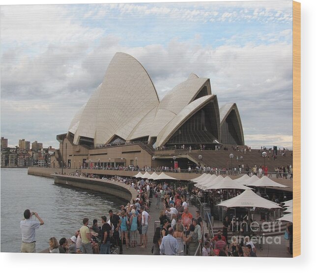 Sydney Wood Print featuring the photograph Sydney Opera House Promenade by World Reflections By Sharon