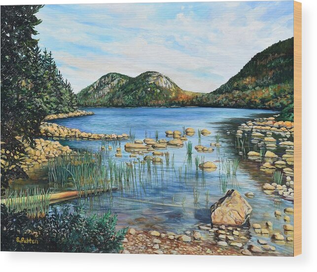 Acadia Wood Print featuring the painting The Bubbles, Acadia National Park by Eileen Patten Oliver
