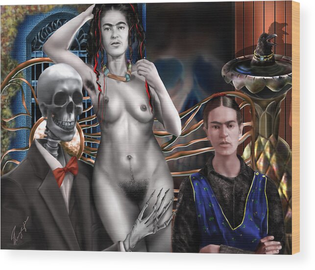 Famous Spanish Artist Wood Print featuring the painting The Duality Of One by Reggie Duffie