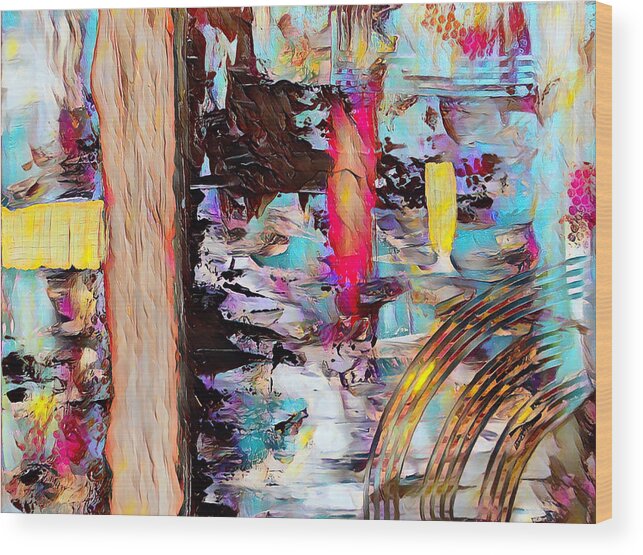 Abstract Wood Print featuring the painting The River - Abstract art by Patricia Piotrak