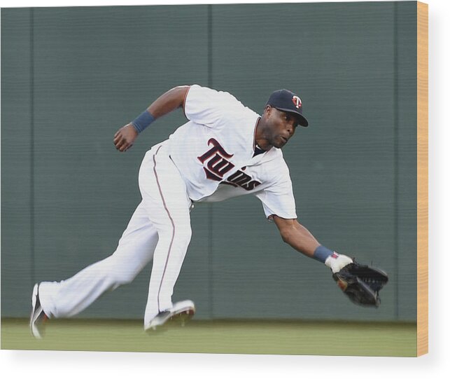 People Wood Print featuring the photograph Torii Hunter by Hannah Foslien