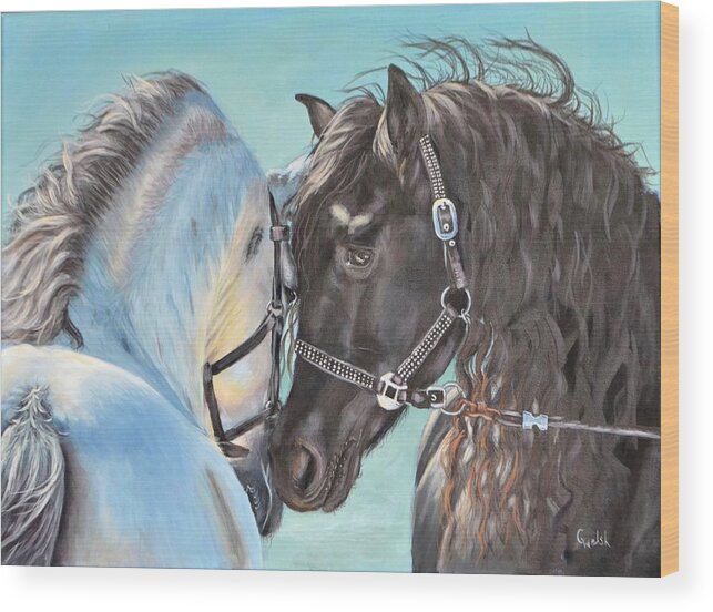 Horse Wood Print featuring the painting True Love by Cindy Welsh