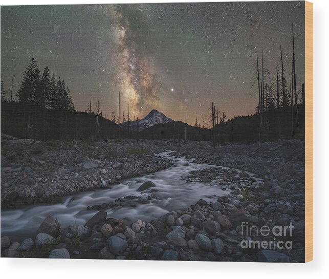 Oregon Wood Print featuring the photograph Upstream Stars by Michael Ver Sprill