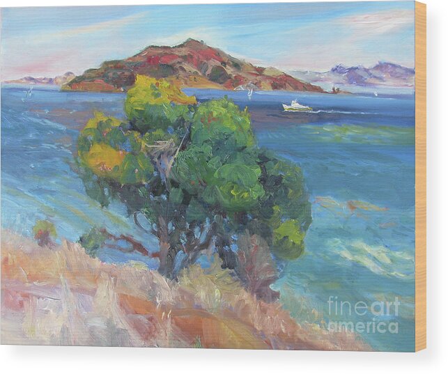 Angel Island Wood Print featuring the painting View Angel Island by John McCormick