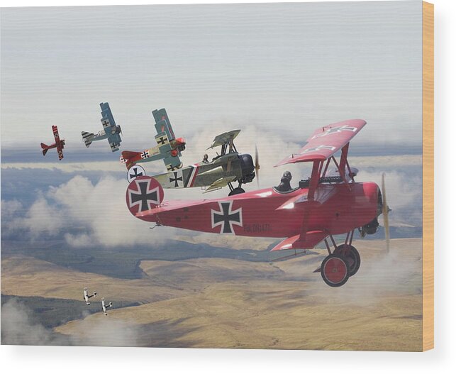 Aircraft Wood Print featuring the digital art Circus comes to Town by Pat Speirs