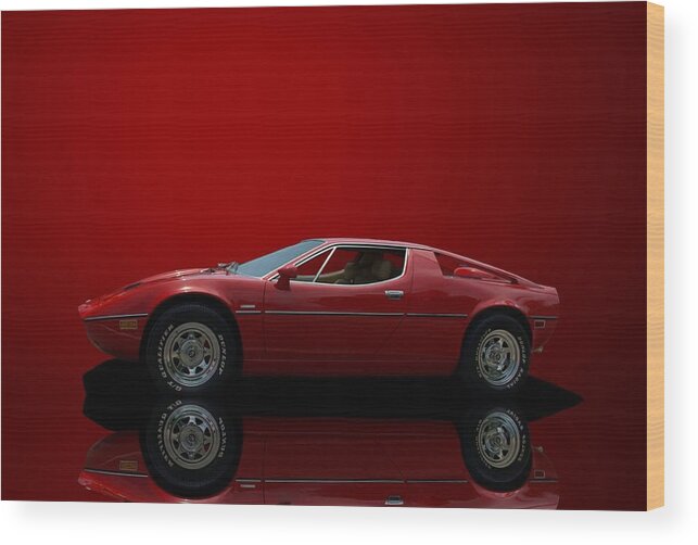 1975 Wood Print featuring the photograph 1975 Maserati Merak by Tim McCullough