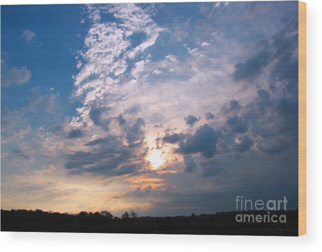 Clouds Wood Print featuring the photograph Breaking Through by Cedric Hampton