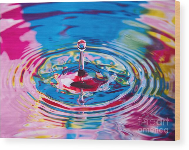 Water Wood Print featuring the photograph Drop #1 by Christine Sponchia