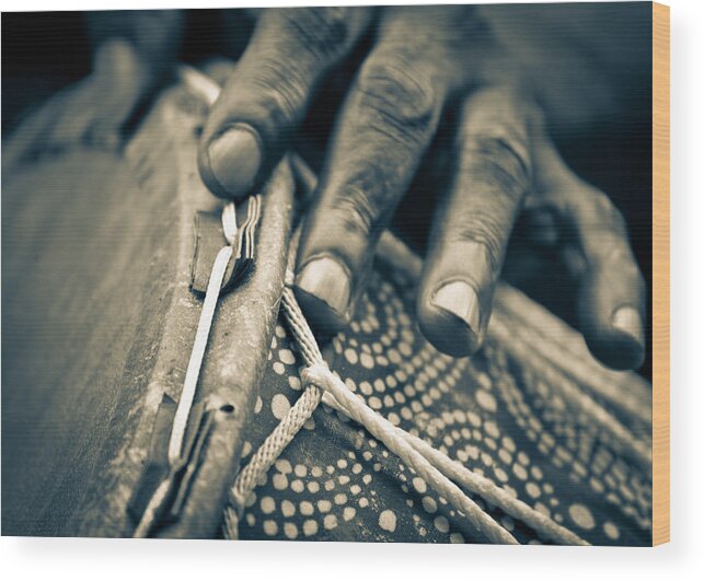 Accra Wood Print featuring the photograph Drum Maker's Hands II #1 by Ronda Broatch