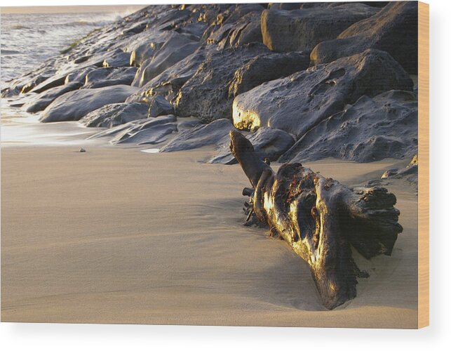 Beach Wood Print featuring the photograph Kamaole Beach Sunset #1 by Marilyn Wilson