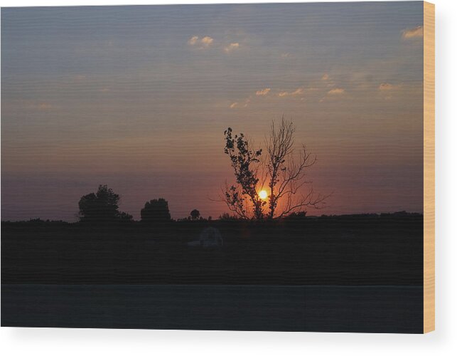 Missouri Wood Print featuring the photograph Missouri Sunset #1 by Roseann Errigo