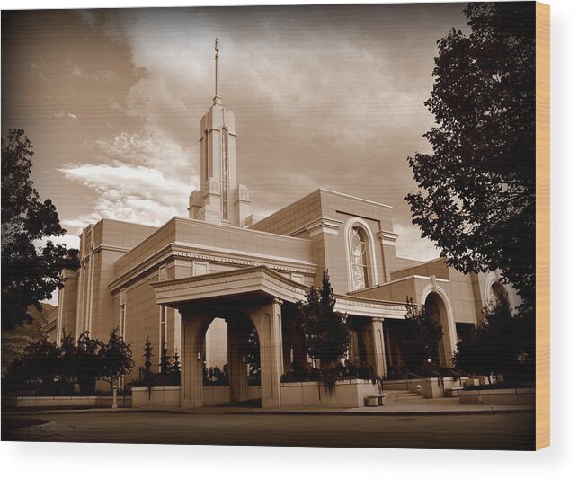 Temple Wood Print featuring the photograph Mount Timpanogos LDS Temple #1 by Nathan Abbott
