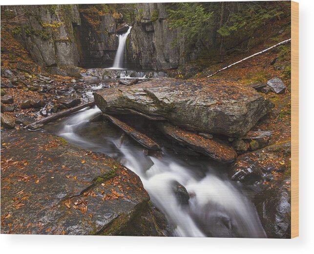 Maine Wood Print featuring the photograph Screw Auger Falls #1 by Patrick Downey