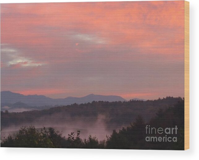 Landscape Wood Print featuring the photograph Sunrise over the Blue Ridge #1 by Anita Adams