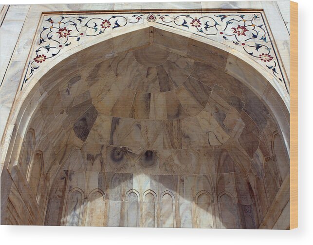India Wood Print featuring the photograph Taj Mahal Facade #2 by Aidan Moran