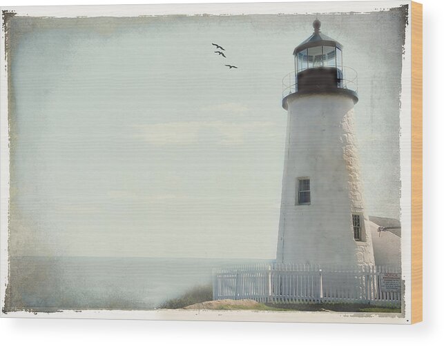 Lighthouse Wood Print featuring the photograph The Guardian #1 by Cathy Kovarik