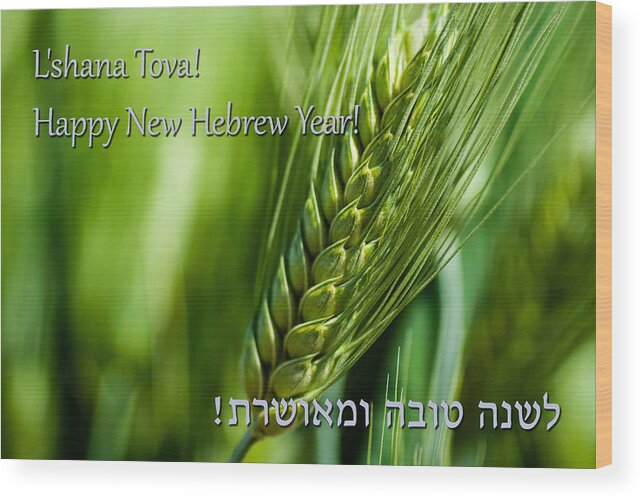 Meir Jacob Wood Print featuring the photograph Hebrew New Year greeting card #10 by Meir Jacob