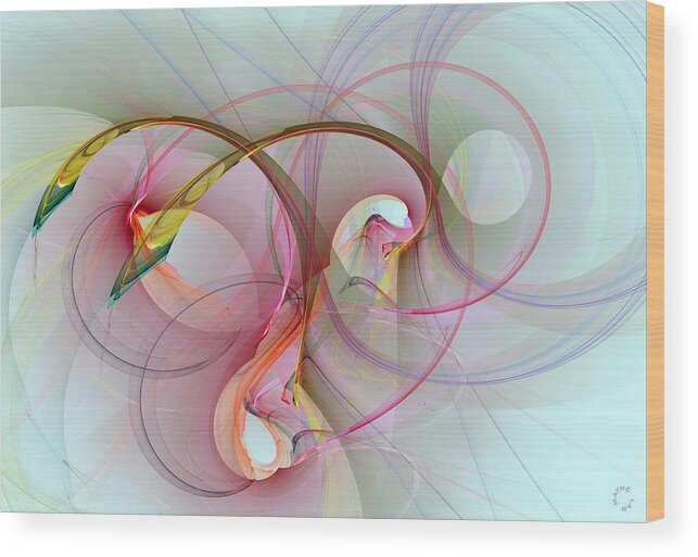 Abstract Art Wood Print featuring the digital art 1019 by Lar Matre