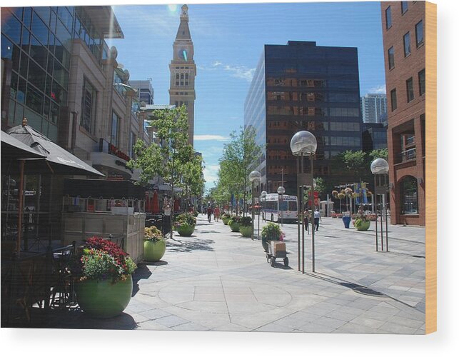 16th Wood Print featuring the photograph 16th street Mall - Denver by Dany Lison