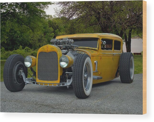 1931 Wood Print featuring the photograph 1931 Ford Custom Sedan Rat Rod by Tim McCullough