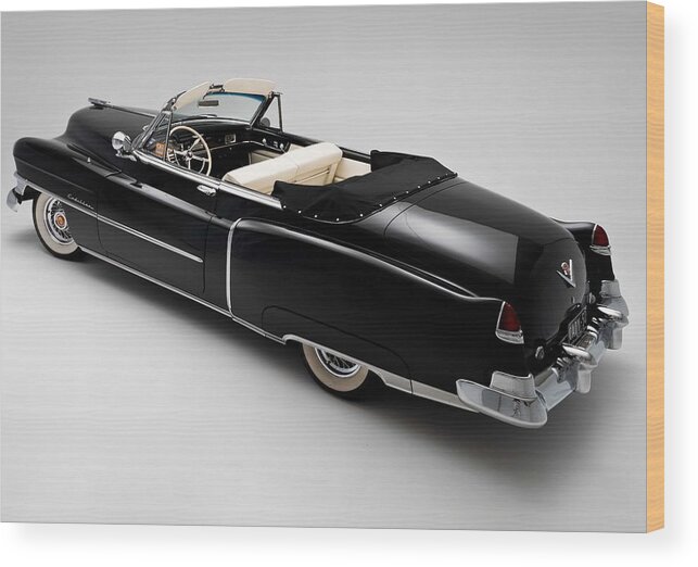 Car Wood Print featuring the photograph 1950 Black Cadillac Convertible by Gianfranco Weiss