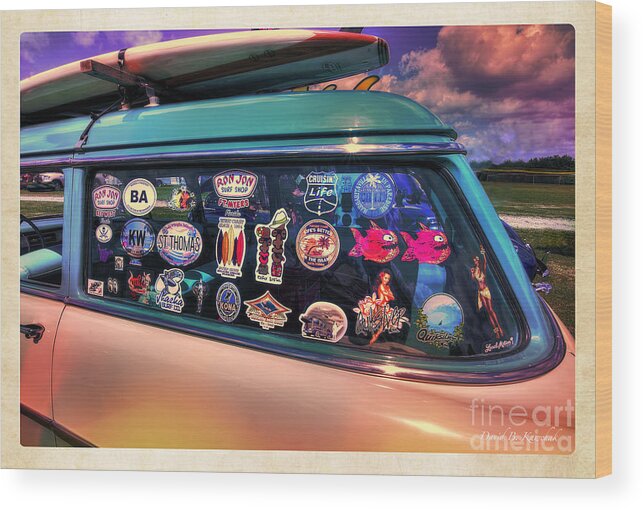 56 Chevy Wood Print featuring the photograph 1956 Chevy Wagon by Arttography LLC