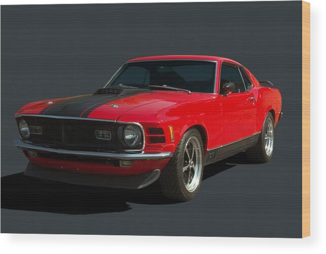 1970 Wood Print featuring the photograph 1970 Mustang Mach 1 by Tim McCullough