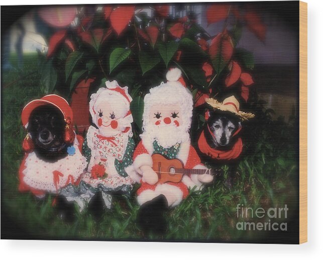 Christmas Wood Print featuring the photograph Christmas Dolls by Alice Terrill