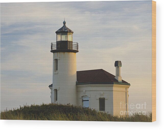Bandon Wood Print featuring the photograph Coquille River Lighthouse by John Shaw