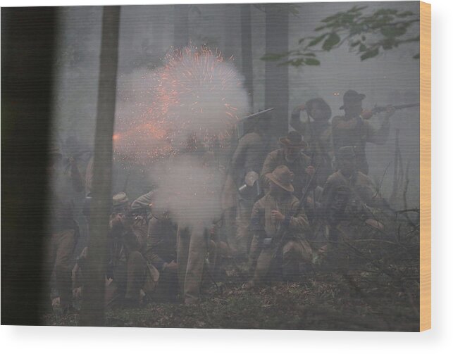 Event Wood Print featuring the photograph Gettysburg Marks 150th Anniversary Of #2 by John Moore
