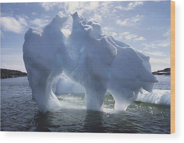 1975 Wood Print featuring the photograph Icebergs, Antarctica #2 by Robert Hernandez