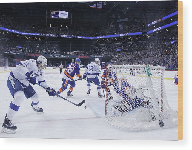 Playoffs Wood Print featuring the photograph Tampa Bay Lightning V New York #2 by Bruce Bennett