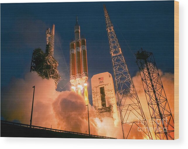 Nasa Wood Print featuring the photograph Orion Capsule Test Launch, Cape #3 by Chris Cook