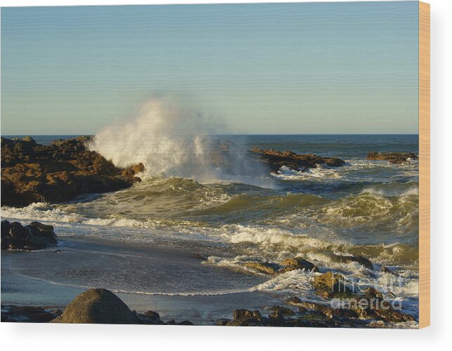 Oregon Coast Wood Print featuring the photograph Yachats Oregon #3 by Loni Collins