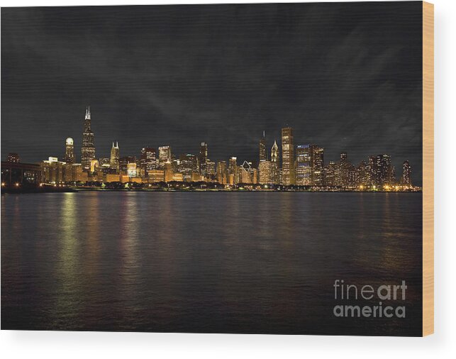 Chicago Wood Print featuring the photograph Chicago Skyline #4 by Timothy Johnson