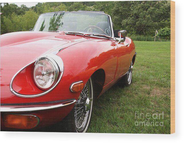 Car Wood Print featuring the photograph Jaguar E-Type by Neil Zimmerman