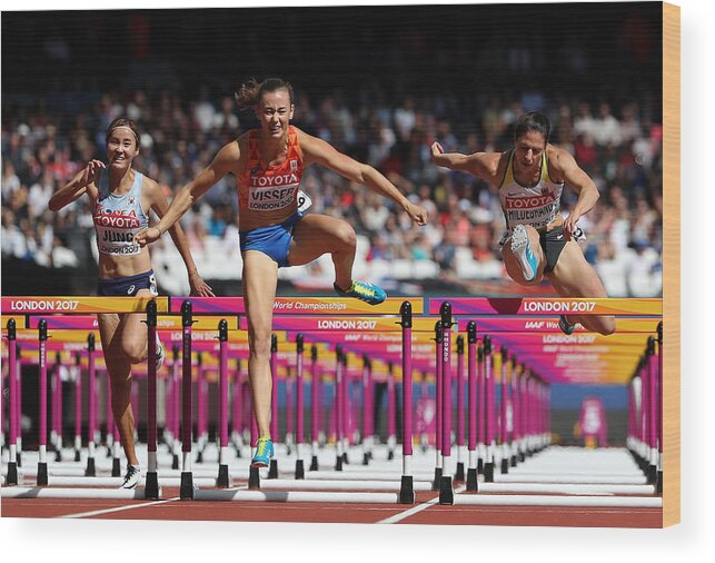 Korea Wood Print featuring the photograph 16th IAAF World Athletics Championships London 2017 - Day Eight #6 by Matthias Hangst