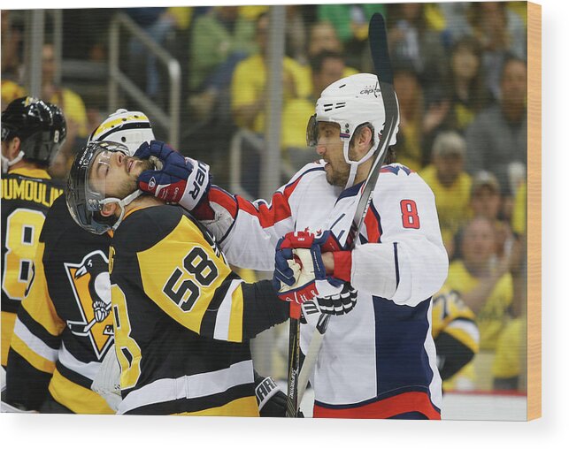 Playoffs Wood Print featuring the photograph Washington Capitals V Pittsburgh #6 by Justin K. Aller