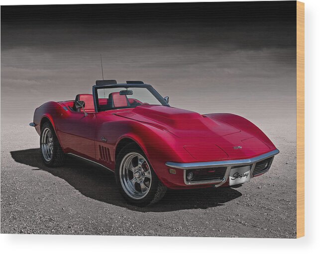 Red Wood Print featuring the digital art 69 Red Stingray by Douglas Pittman