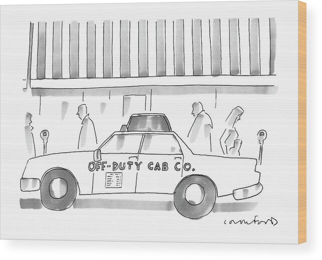 Taxi Wood Print featuring the drawing New Yorker March 19th, 2007 by Michael Crawford
