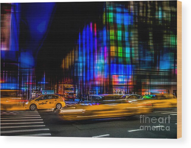 Nyc Wood Print featuring the photograph a city full of colors II by Hannes Cmarits