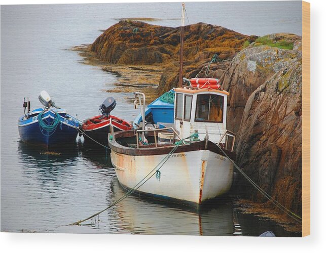 Boat Wood Print featuring the photograph A Fishing We Will Go by Norma Brock