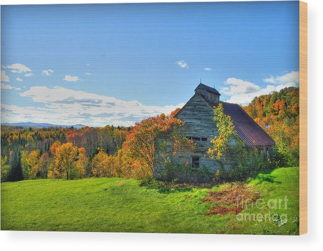 Maine Nature Photographers Wood Print featuring the photograph Abandoned Barn by Alana Ranney